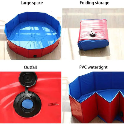PVC Foldable Dog Pool Pet Bathtub Wash Pool Outdoor Indoor Swimming Tub Summer Cooling Bathing Pool Pet Dog Supplies - Onemart