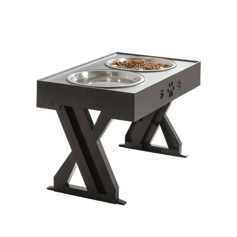 Adjustable Height Double-Bowl Pet Support Table - Onemart