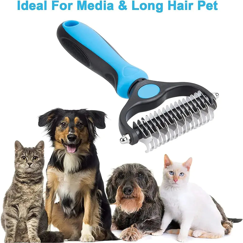 2-Sided Undercoat Rake For Dogs & Cats - Onemart