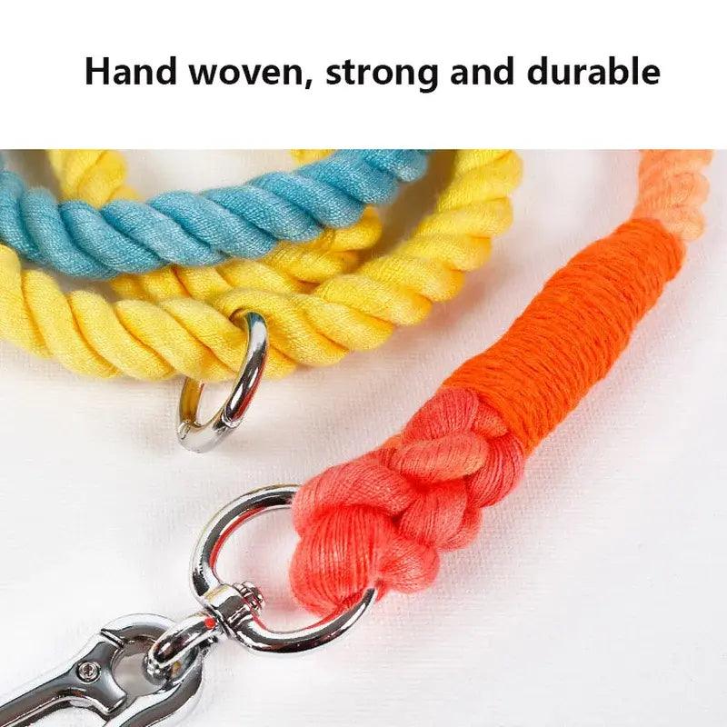 Handmade Braided Cotton Rope Dog Leash - Onemart