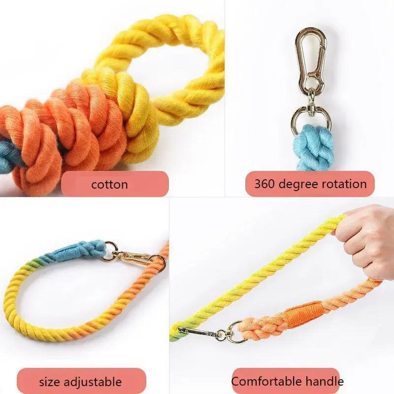 Handmade Braided Cotton Rope Dog Leash - Onemart