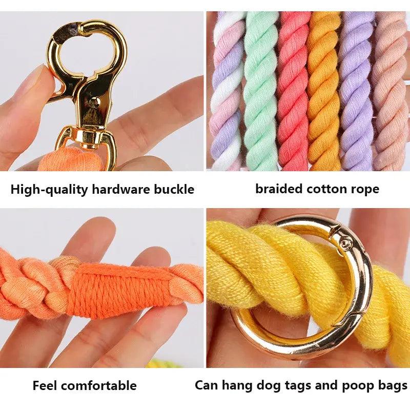 Handmade Braided Cotton Rope Dog Leash - Onemart