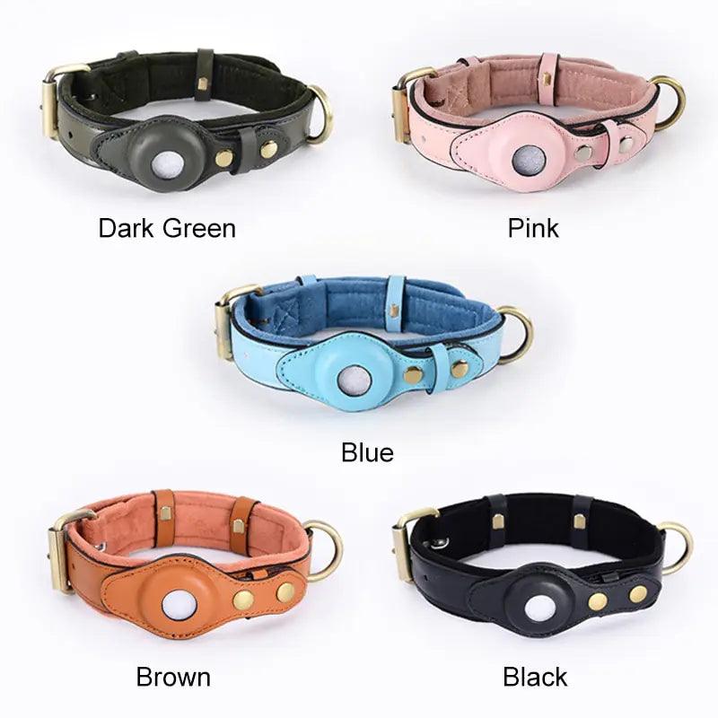 Leather Anti-Lost Dog Collar - Onemart