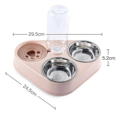 Pet Feeder Bowl With Water Dispenser - Onemart