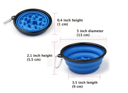 Portable Anti-Gulp Slow Feeder Dog Bowl - Onemart