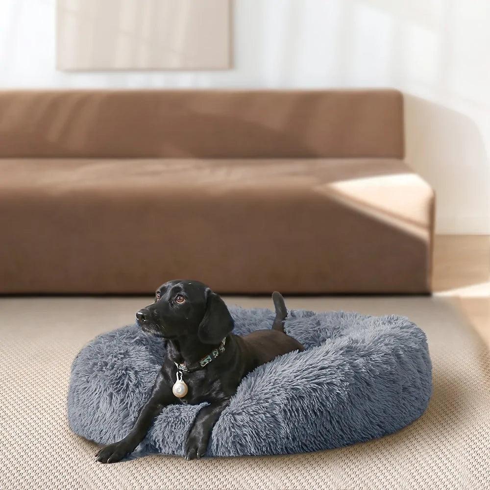 Round Long Plush Dog Beds for Large Dogs - Onemart