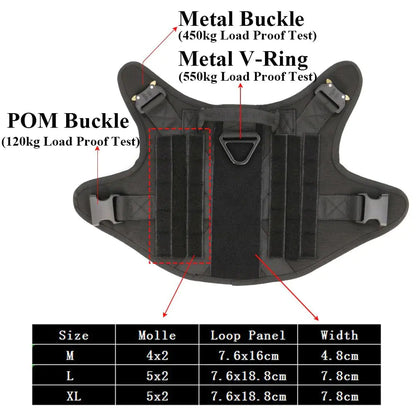 Metal Buckle Tactical Dog Harness - Onemart