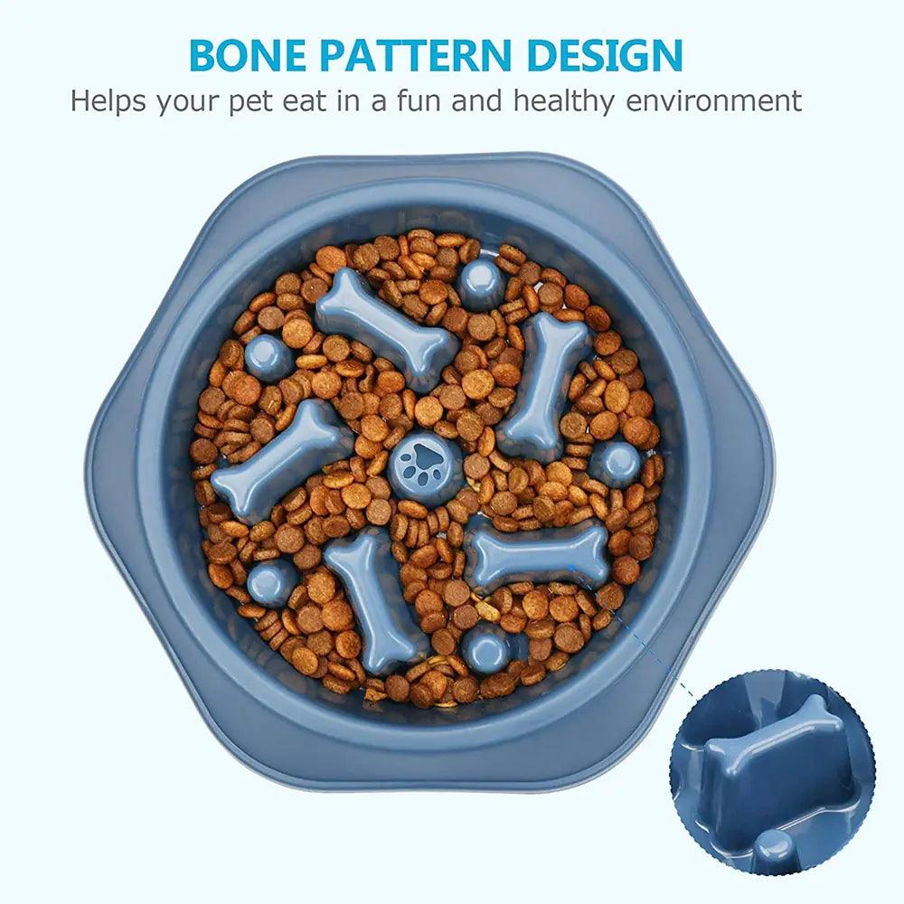 Slow Feeder Bone Design Pet Bowl - Onemart