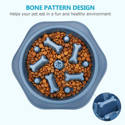 Slow Feeder Bone Design Pet Bowl - Onemart