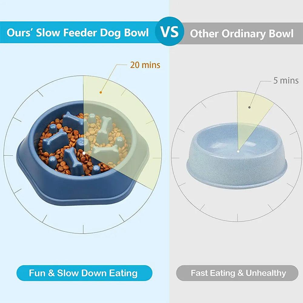 Slow Feeder Bone Design Pet Bowl - Onemart